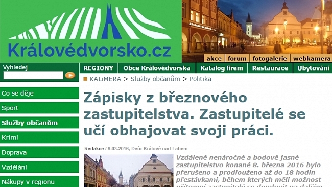 Reakce na článek na Královédvorsku