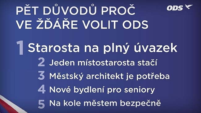 Volební program a volební materiály ODS ve Žďáru nad Sázavou