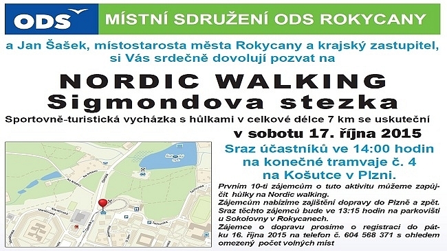 NORDIC WALKING – Sigmondova stezka v Plzni