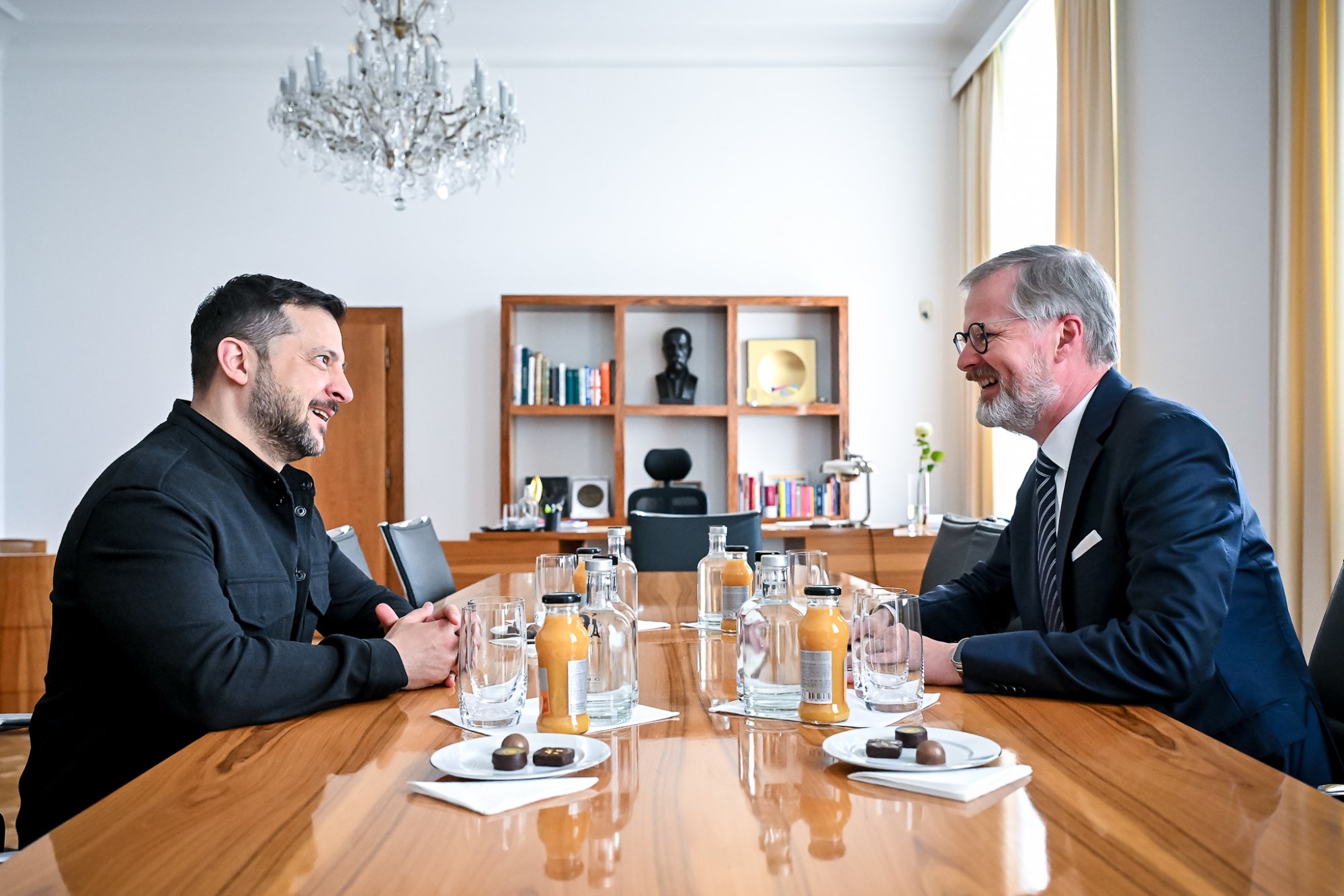 Premiér Petr Fiala po jednání s prezidentem Volodymyrem Zelenským: ČR bude i nadále stát pevně na straně Ukrajiny