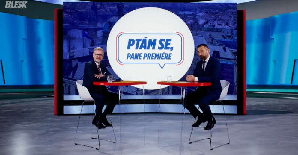 Petr Fiala byl hostem pořadu Ptám se, pane premiére na Blesk.cz