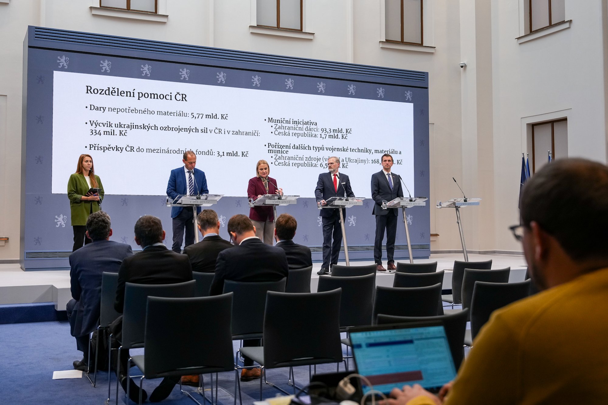 Vláda projednala souhrn vojenské pomoci Ukrajině a plán kroků, které řeší dopady dostavby Dukovan