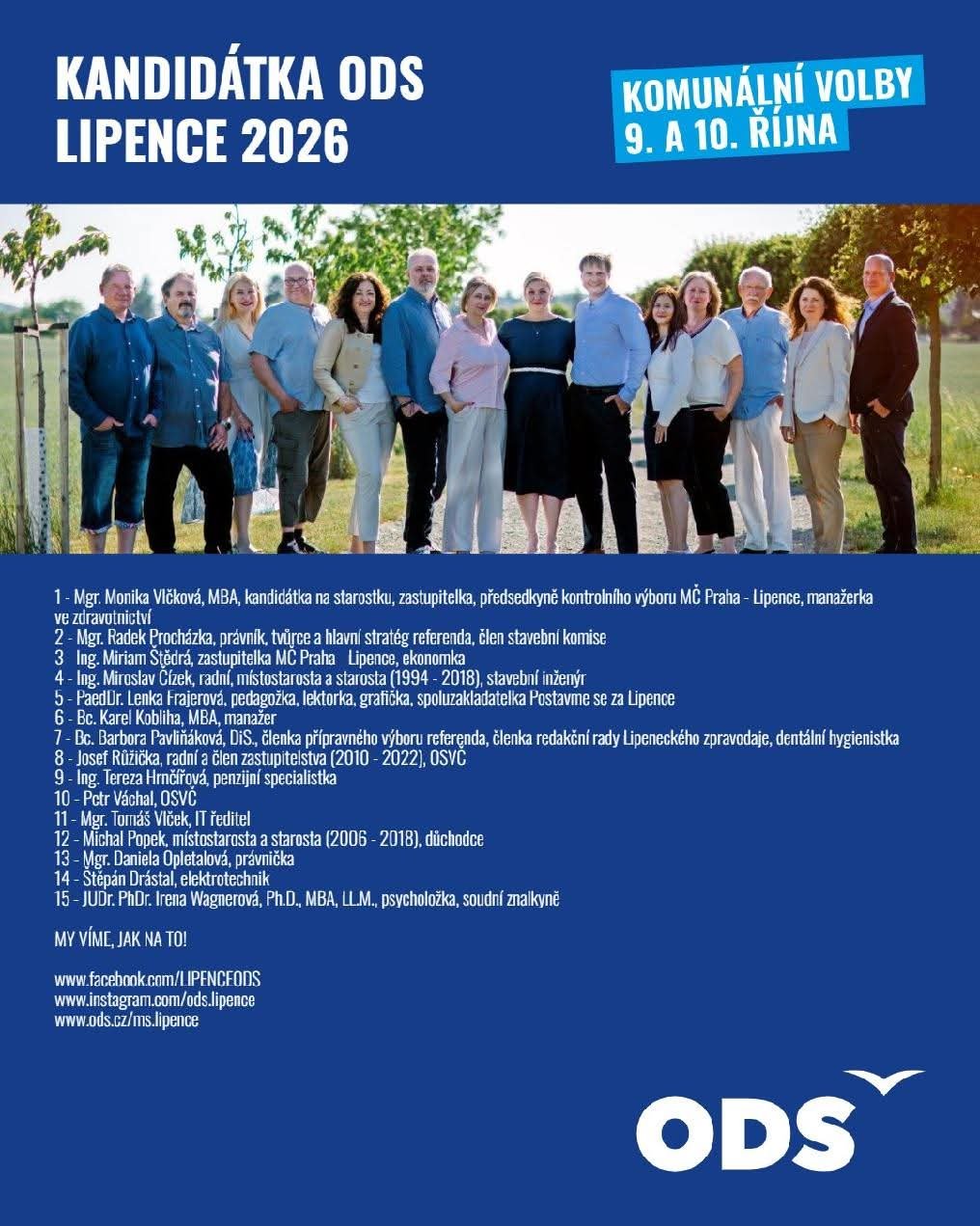 Kandidátka ODS LIPENCE 2026