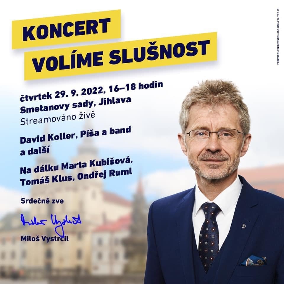 Podpořte Miloše Vystrčila - již tento pátek a sobotu