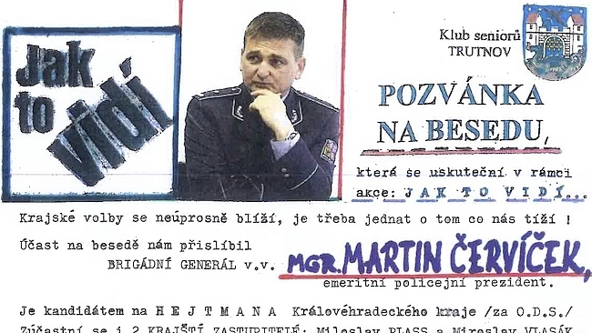 Pozvánka na besedu “Jak to vidí emeritní policejní prezident?”