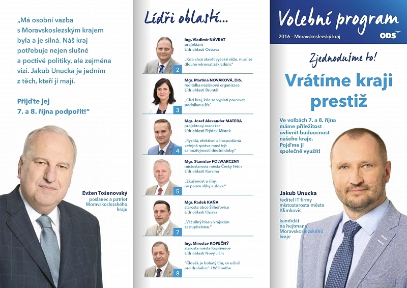 ODS představí v Ostravě program a zahájí volební kampaň pro říjnové krajské volby