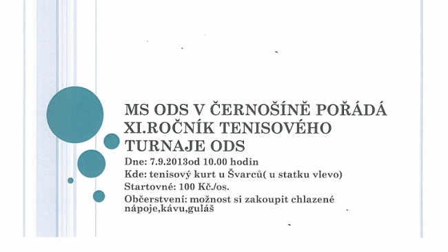 POZVÁNKA NA TENISOVÝ TURNAJ
