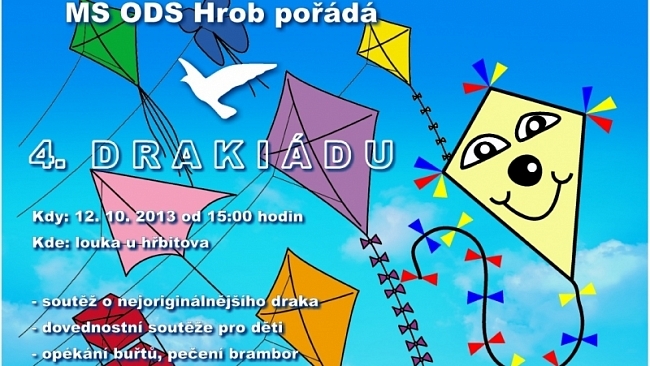 Pozvánka na 4. Drakiádu v sobotu 12. října 2013 od 15:00 hodin 