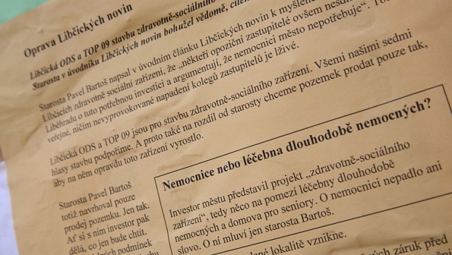 Zdravotně-sociální zařízení chceme, starosta v novinách lhal