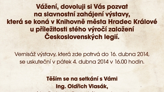 Výstava k 100. výročí Československých legií v Hradci Králové