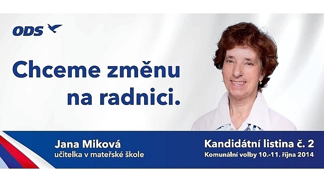 Představujeme naši volební grafiku a lídra, paní učitelku Janu Mikovou