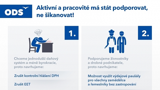 ODS: Aktivní a pracovité má stát podporovat, ne šikanovat