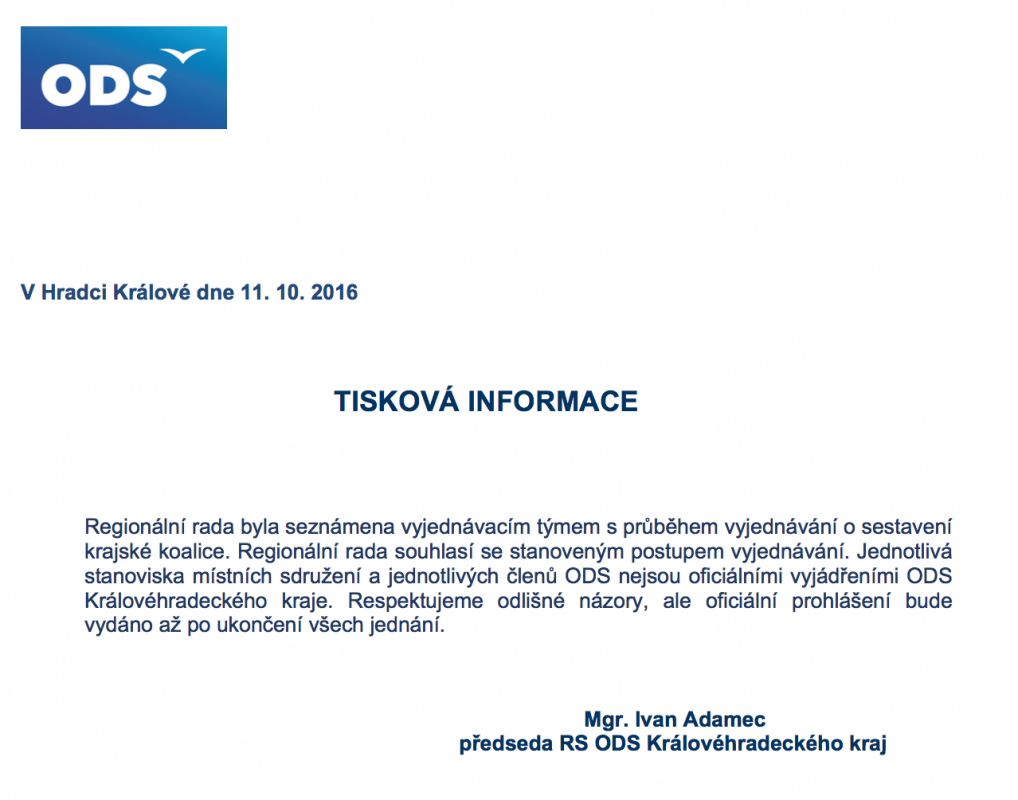 Tisková informace
