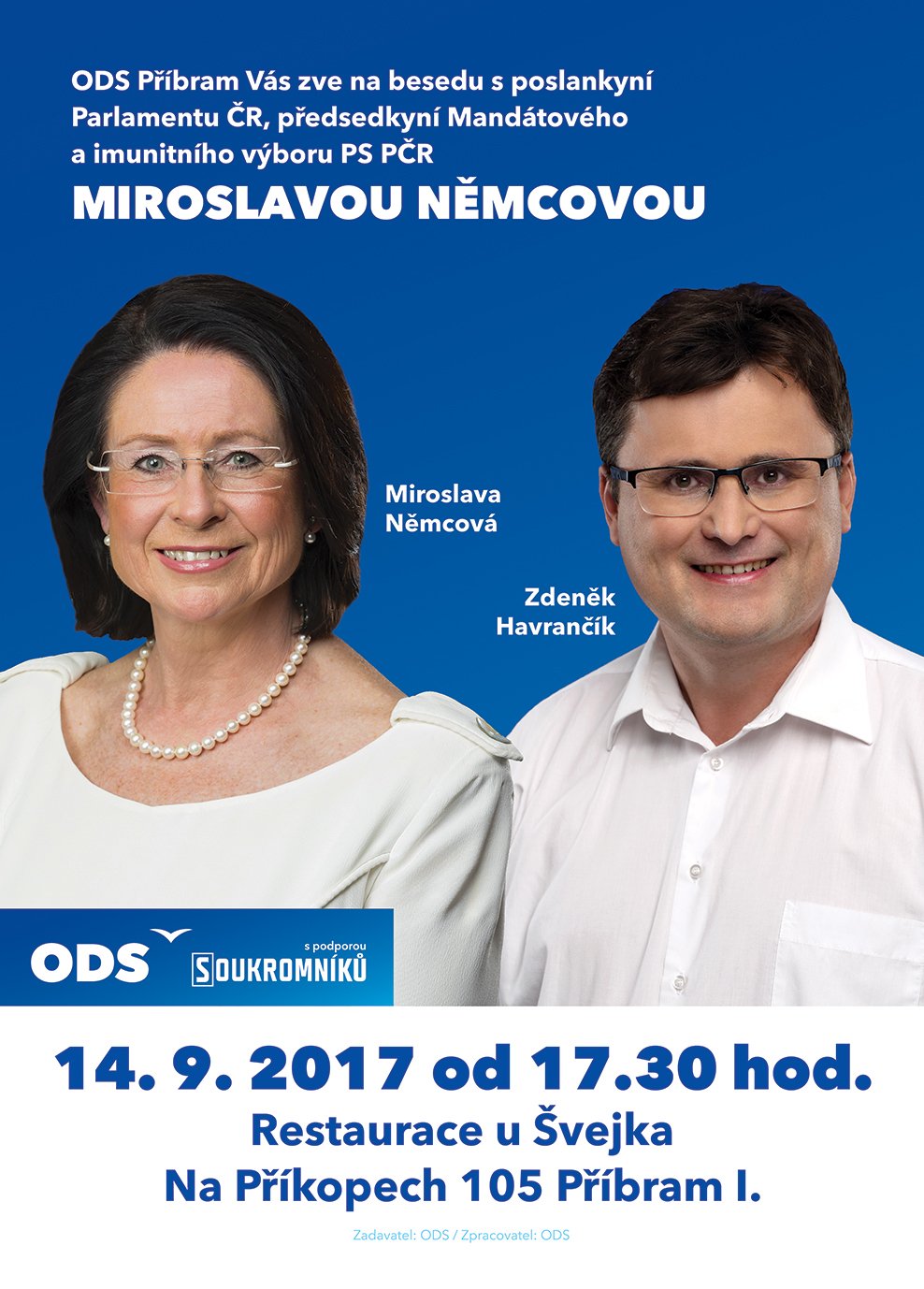 Beseda s Miroslavou Němcovou, Příbram 14.9.2017