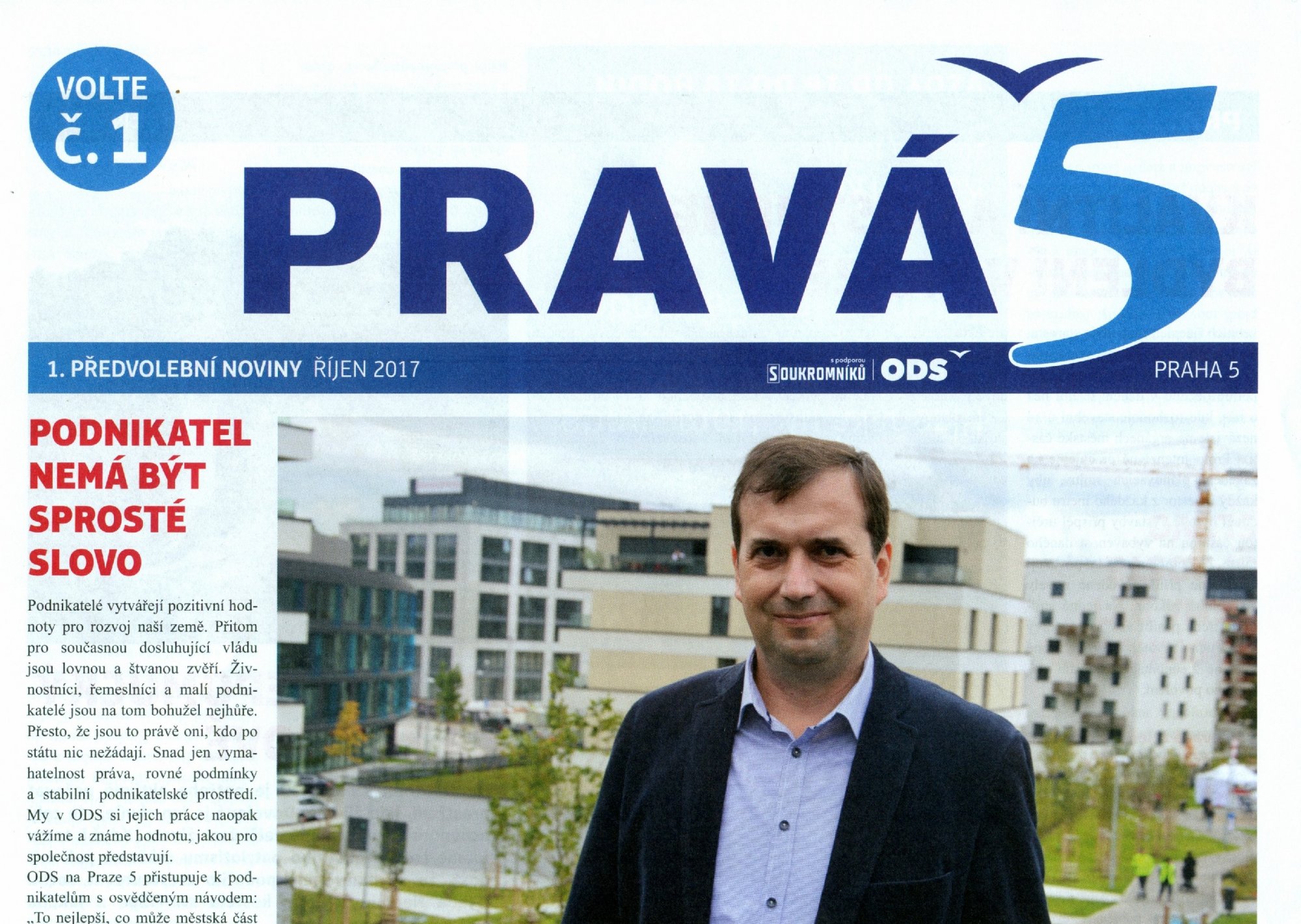 ODS Praha 5 : Vyšlo nové číslo časopisu Pravá 5
