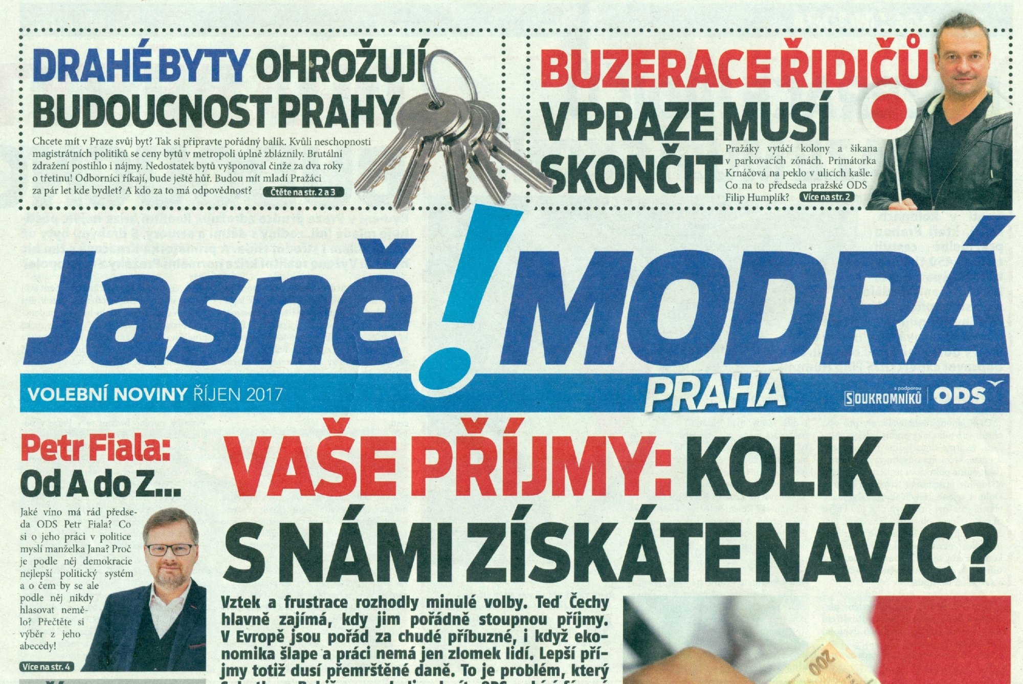 ODS Praha : Volební noviny Jasně! MODRÁ