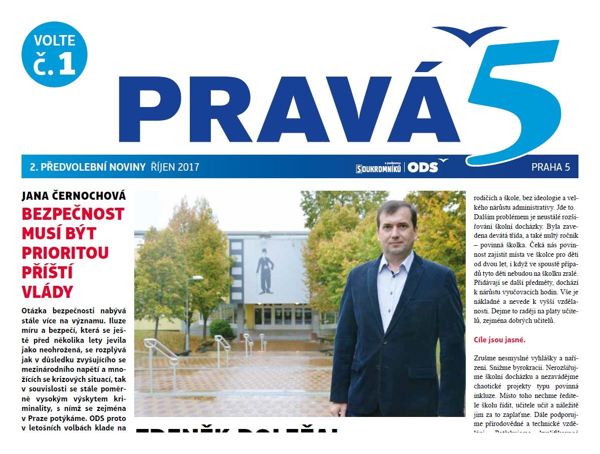 ODS Praha 5 : Nové číslo časopisu Pravá 5
