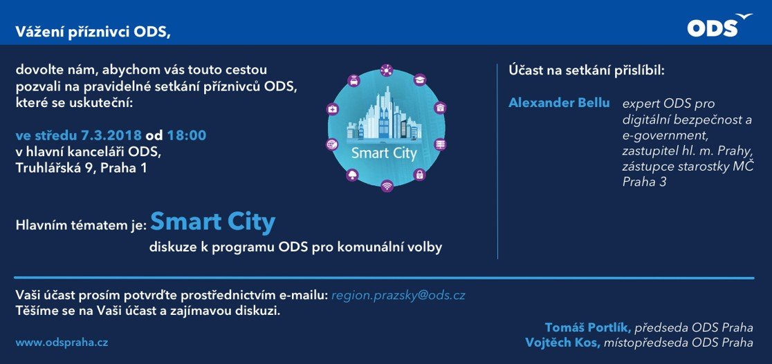 ODS Praha : Pozvánka na diskusní setkání na téma Smart City