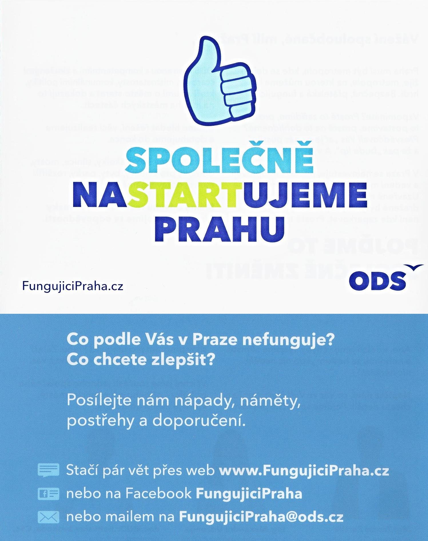 ODS Praha 14: Společně nastarujeme Prahu