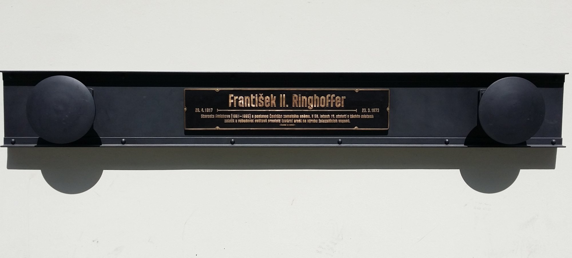 František II. Ringhoffer má pamětní desku