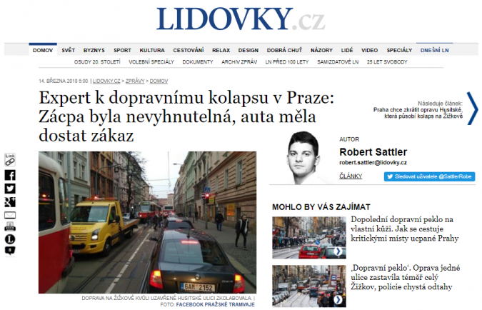 Rozhovor pro Lidovky.cz: Praha při kolapsu Žižkova omezovala MHD, místo jejího preferování a posílení