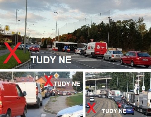 POŽADUJEME odvedení tranzitní dopravy z místních komunikací Prahy 15