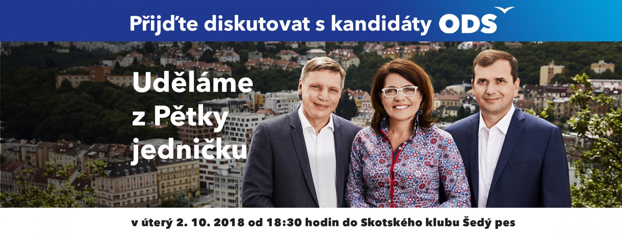 Přijďte diskutovat s kandidáty ODS na Praze 5