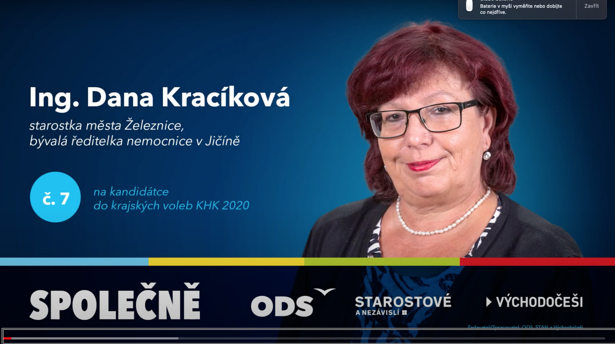 Dana Kracíková: Videomedajlónek kandidátky č. 7 do krajských voleb 2020