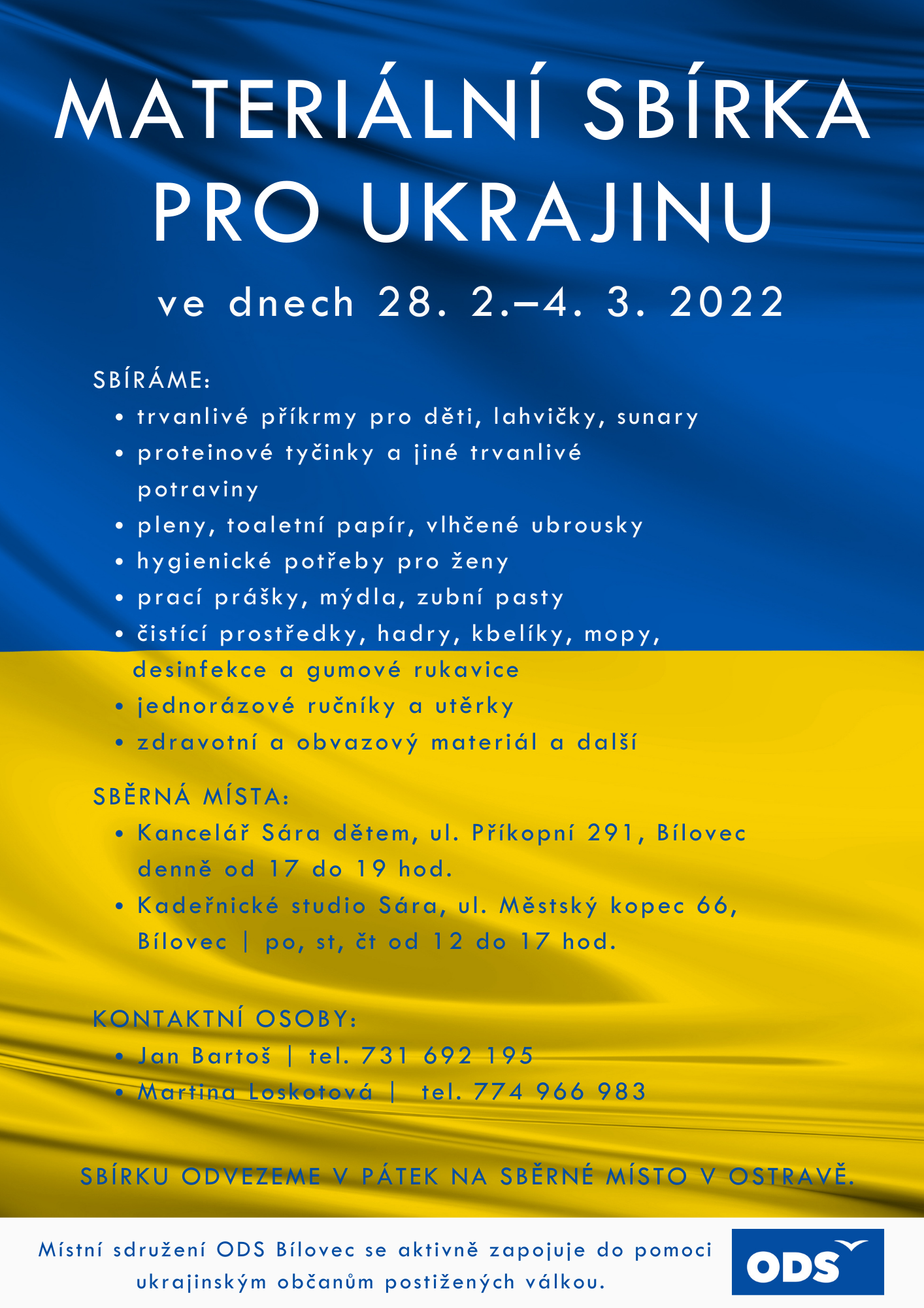 Materiální pomoc pro Ukrajinu