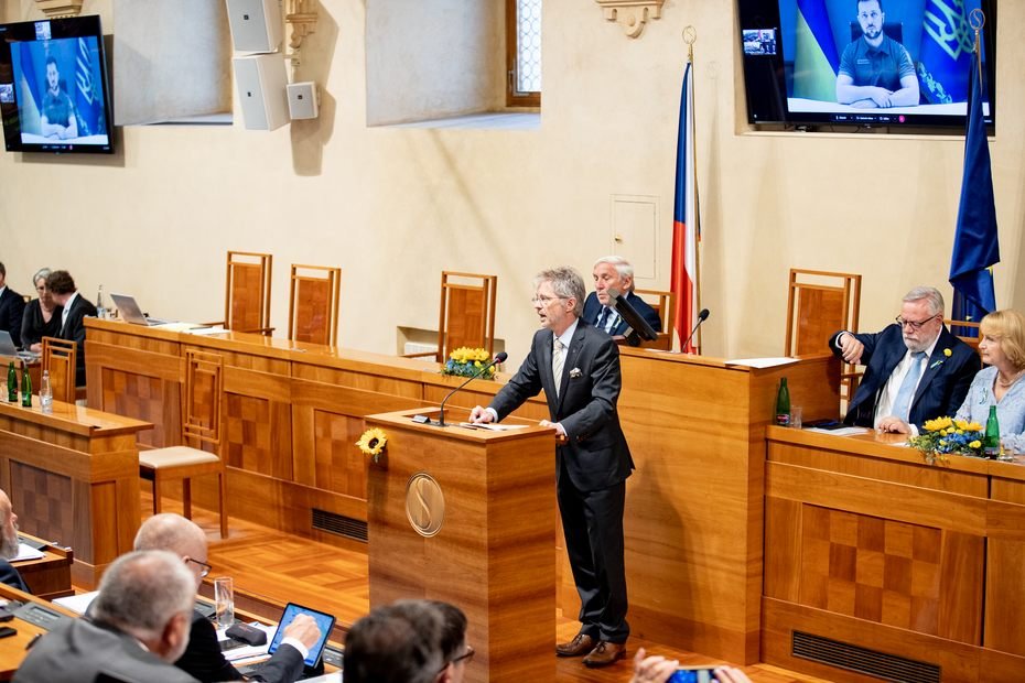 Projev u příležitosti vystoupení ukrajinského prezidenta Volodymyra Zelenského před členy českého Parlamentu