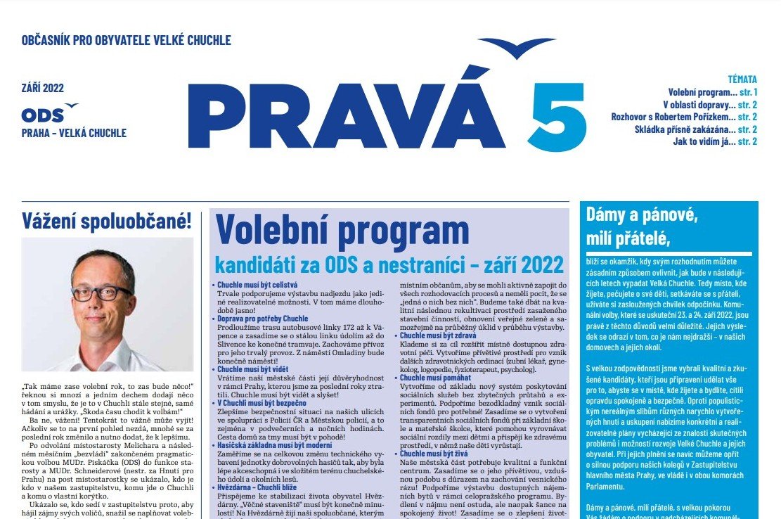 Nové číslo Pravé 5 - Velká Chuchle