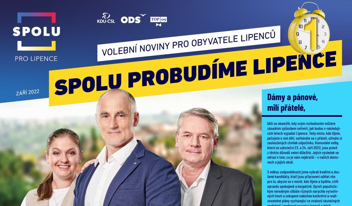 Volební noviny SPOLU probudíme Lipence