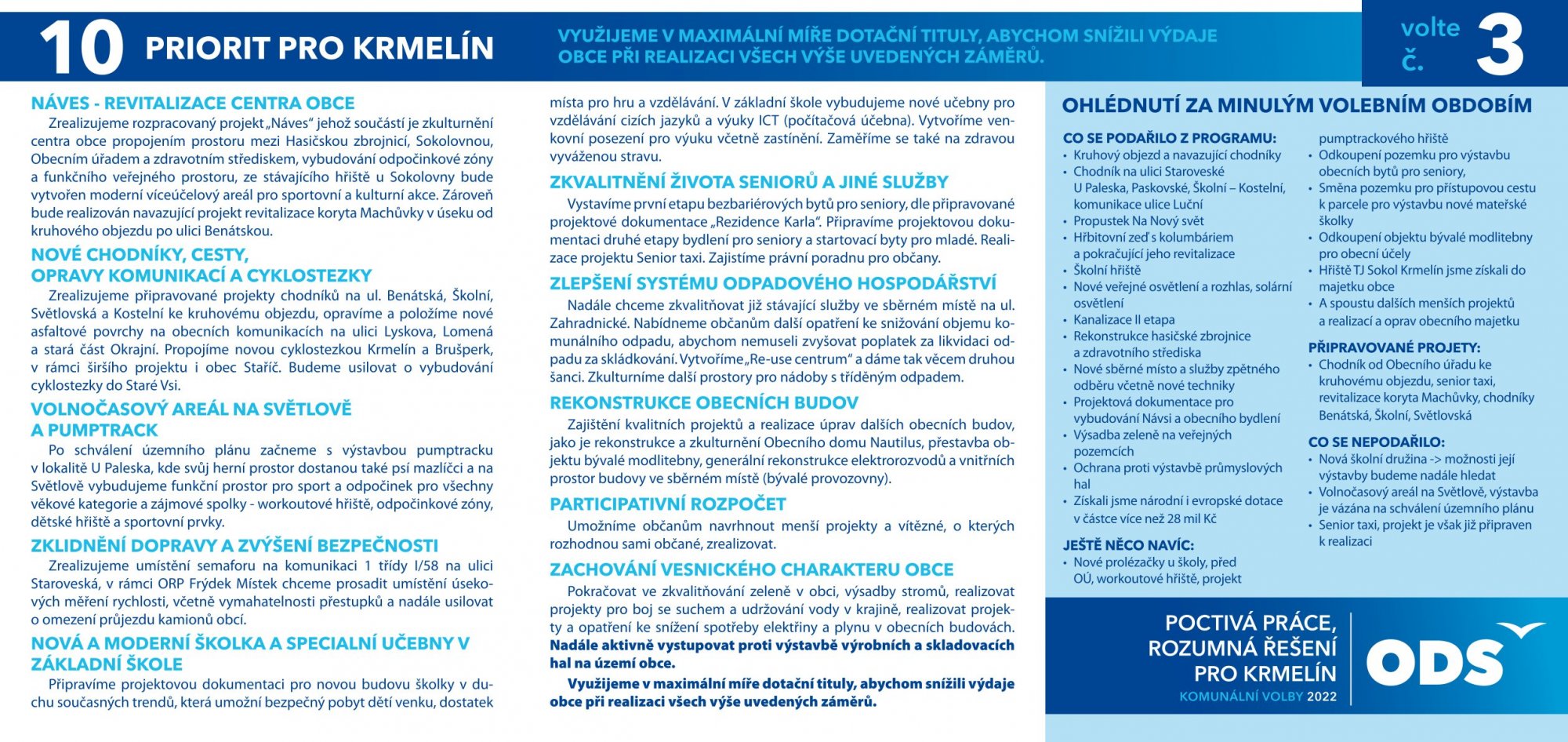 Volební program pro Krmelín