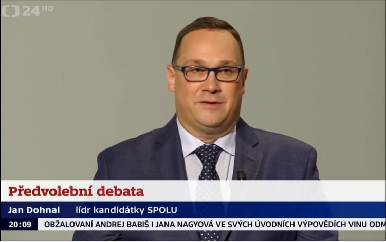 Náš lídr Jan Dohnal v předvolební debatě České Televize