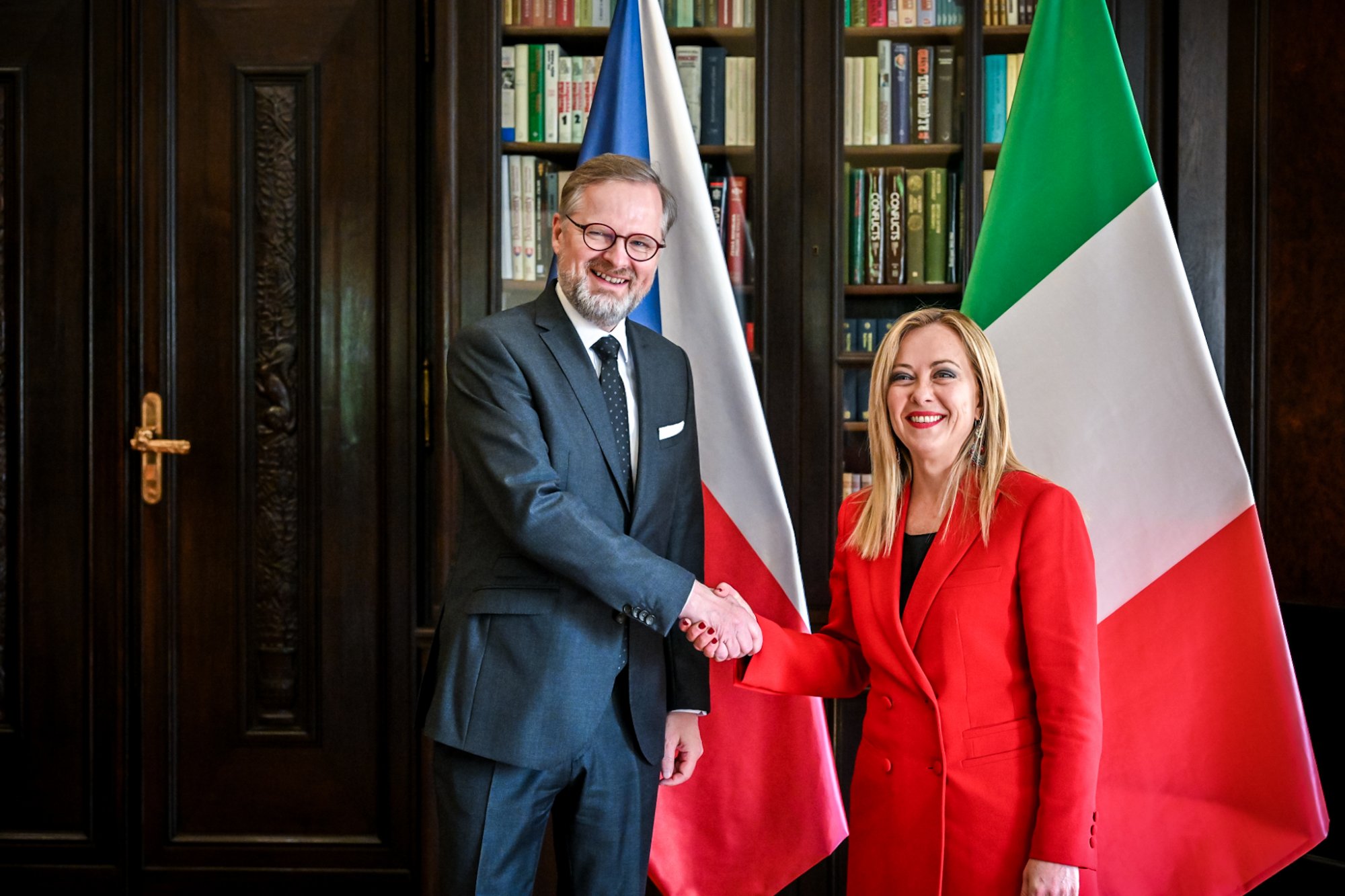 Předseda vlády Petr Fiala jednal s italskou premiérkou Giorgiou Meloniovou o posílení energetické bezpečnosti