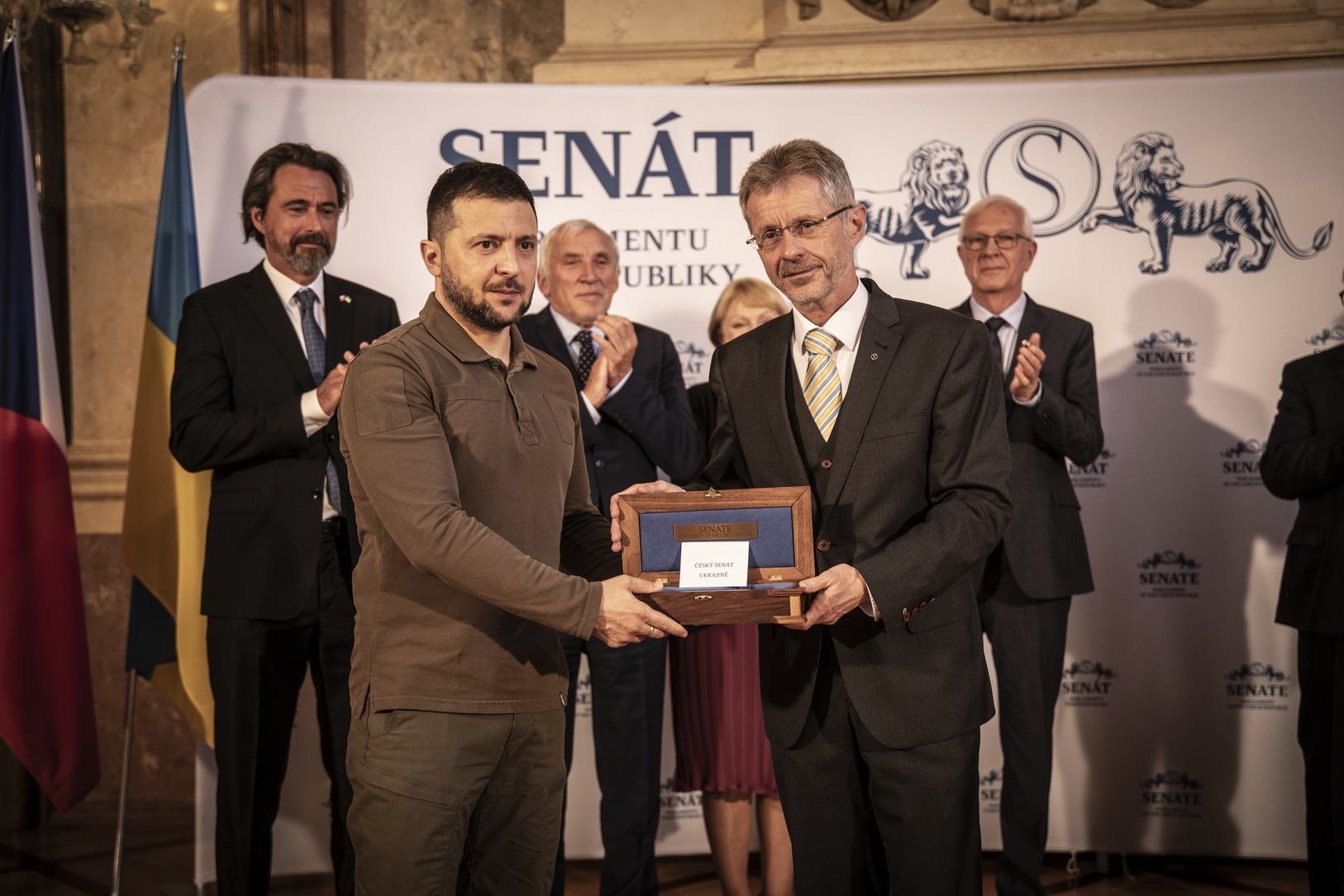 Český Senát navštívil ukrajinský prezident Volodymyr Zelenskyj