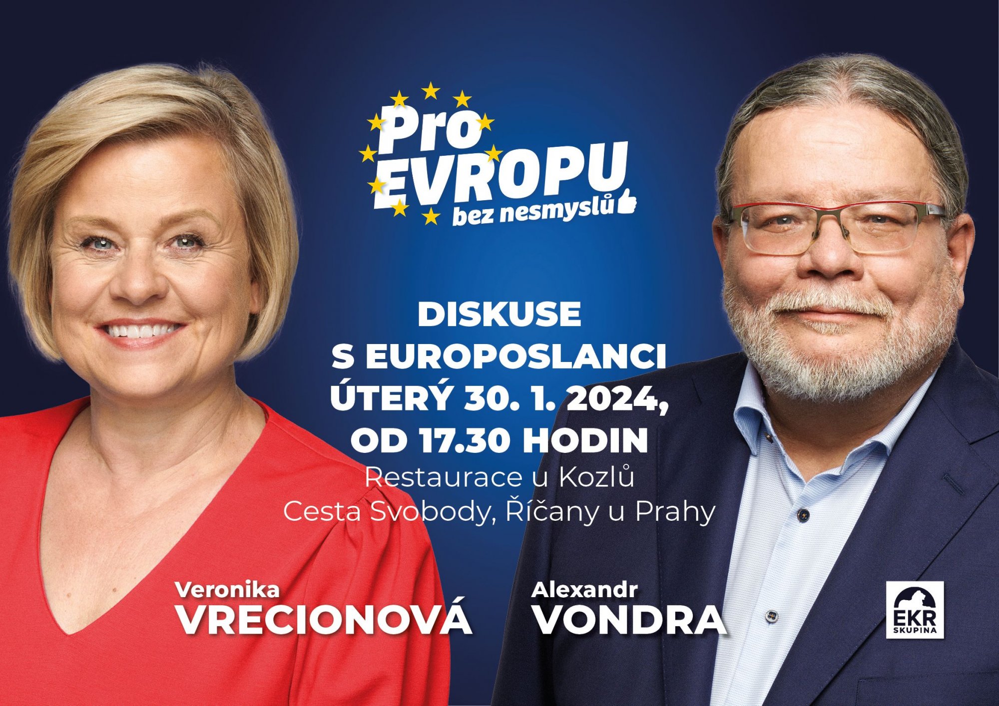 ODS blíž k Vám: Europoslanci Veronika Vrecionová, Alexandr Vondra s expertem na EU Ondřejem Krutílkem se vydávají na cesty po jihočeských městech – k diskusím o EU i domácí politice