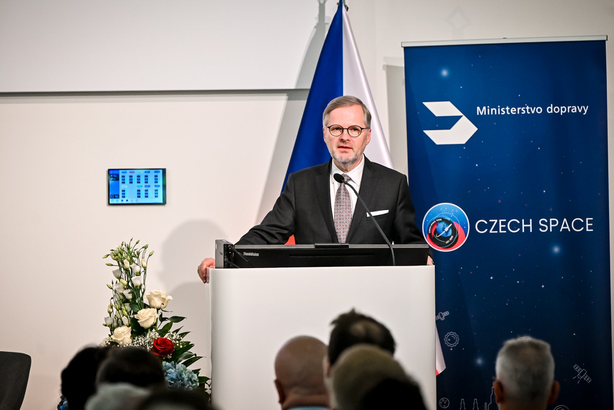 Projev premiéra Fialy k představení projektu „Česká cesta do vesmíru“