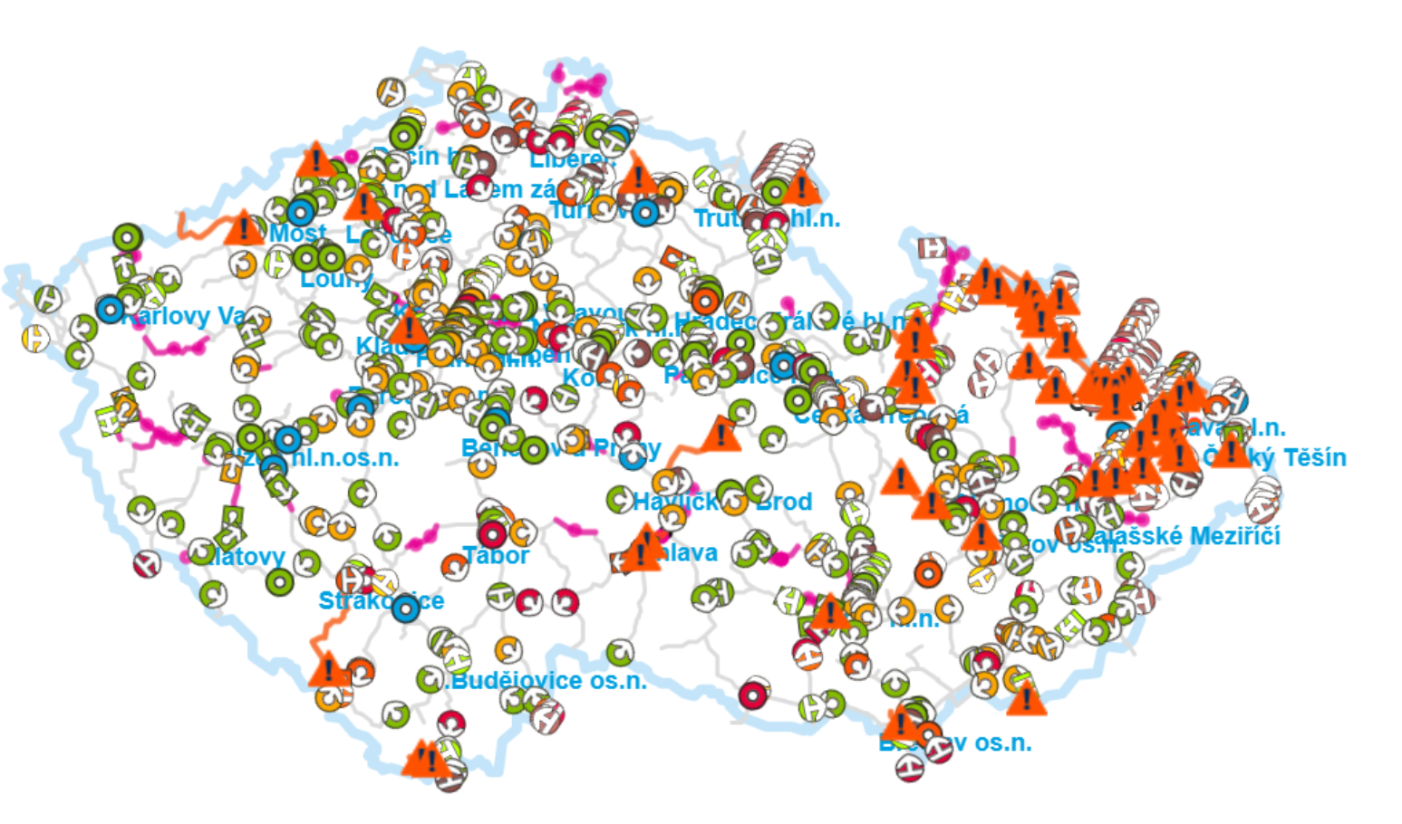 Věnujte zvýšenou pozornost dopravním informacím