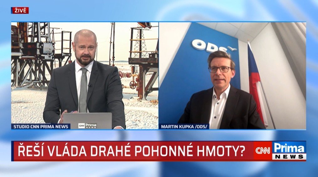 Předseda ODS Martin Kupka na CNN Prima News: Zastropování marží by bylo chybou