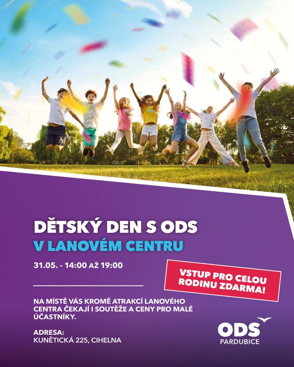 Pozvánka na DĚTSKÝ DEN ODS PARDUBICE