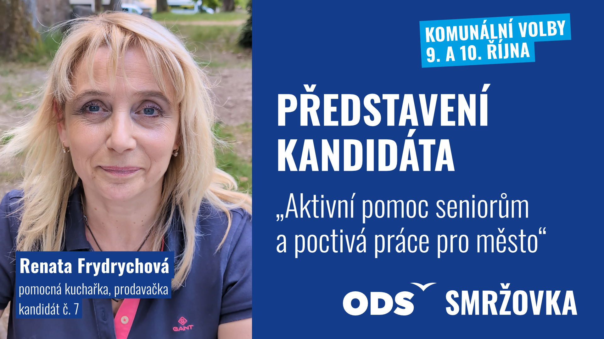 Představení kandidátů: Renata Frydrychová – Moje kandidatura není o velkých gestech, ale o poctivé práci