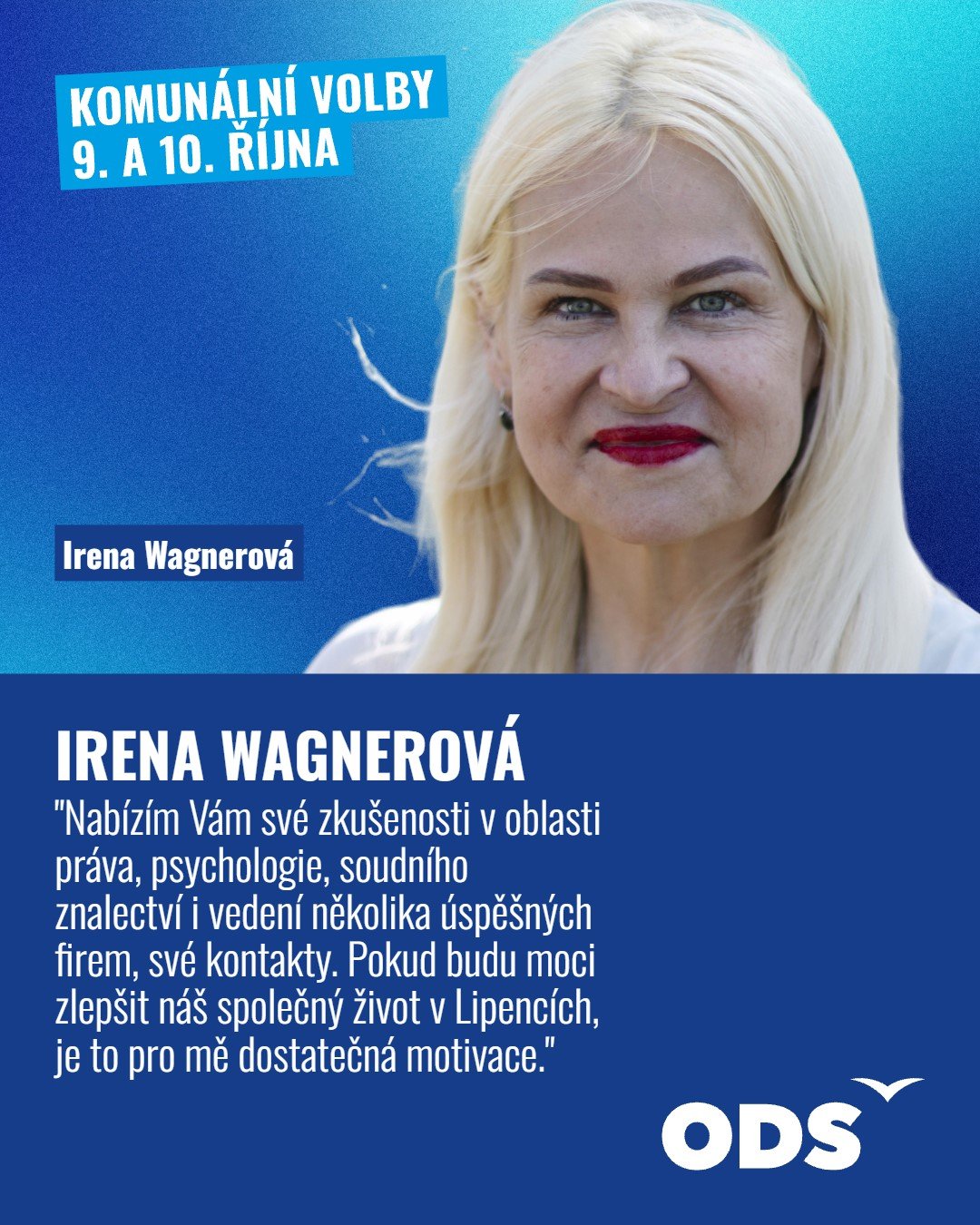 Představení kandidátky Irena Wagnerová