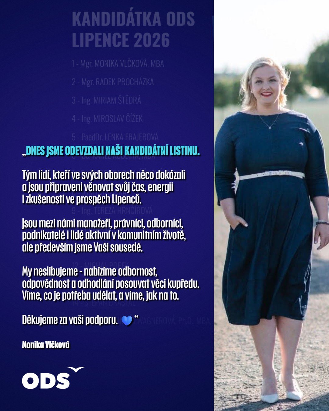 Dnes jsme odevzdali naši kandidátní listinu