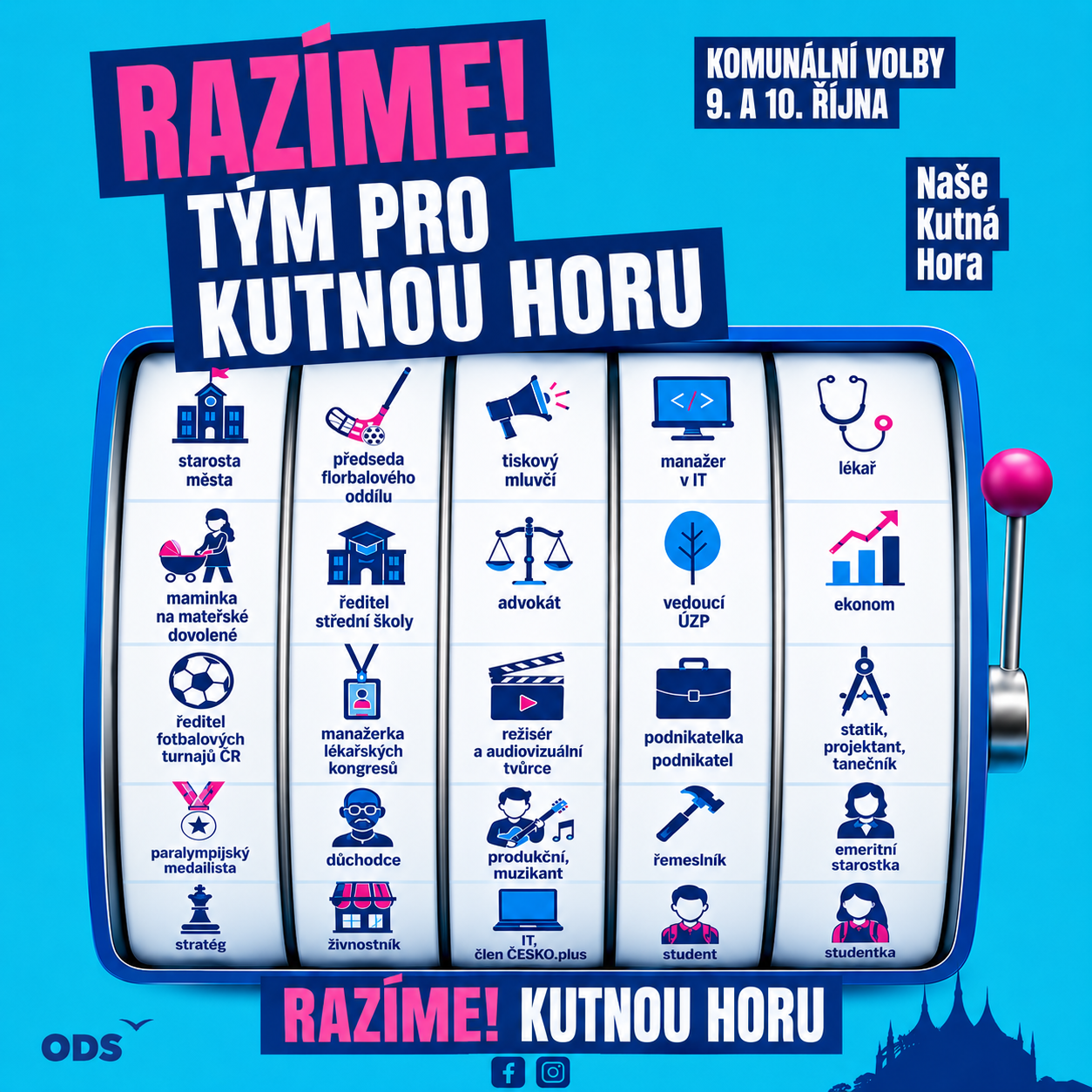 Kandidátka Naše Kutná Hora je zaregistrována. Do voleb jde silný tým zkušených kandidátů, nezávislých osobností i mladé generace
