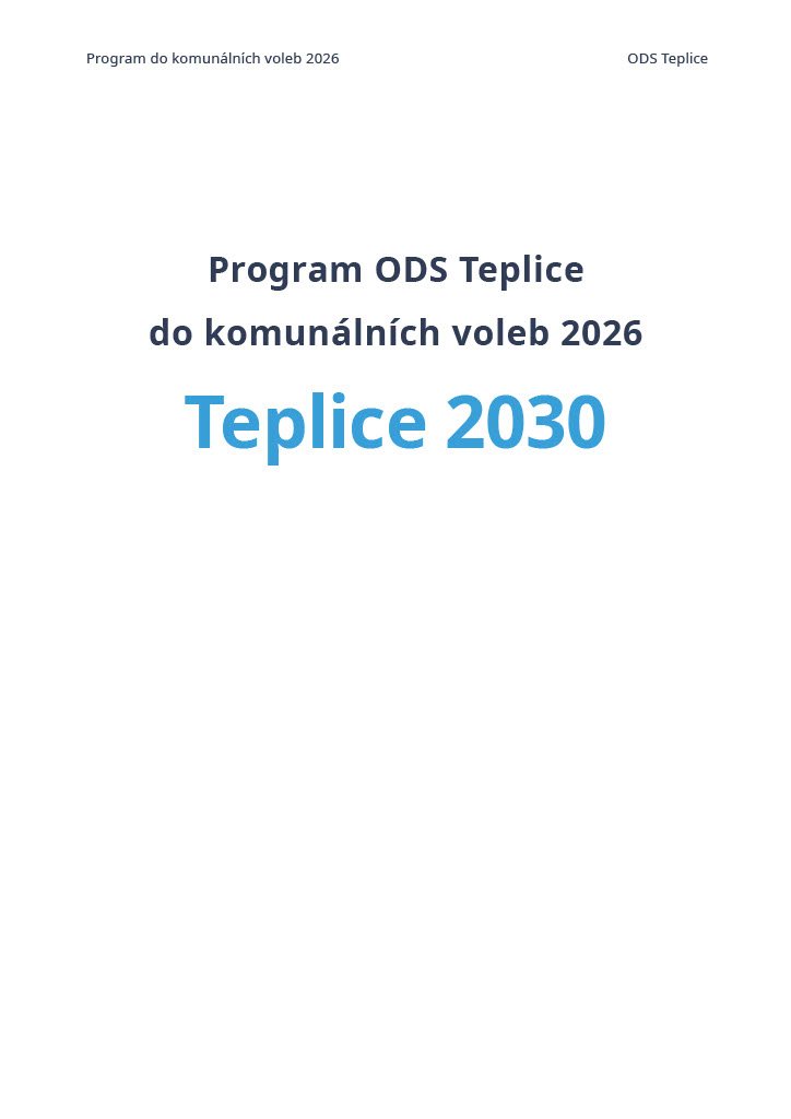 volební program ODS Teplice - komunální volby 2026